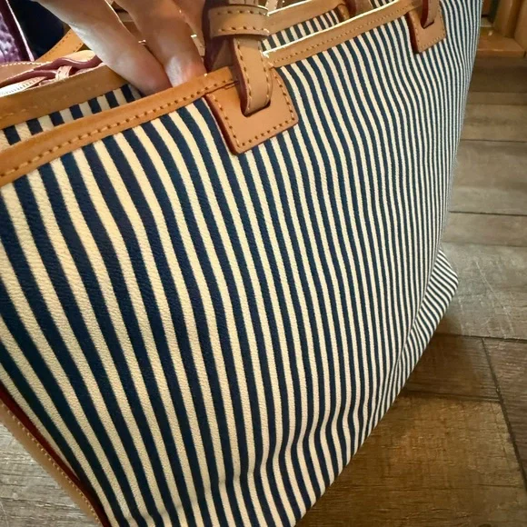 Dooney & Bourke Blue and White Nautical Tote
